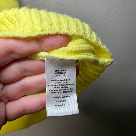 Talbots Womans 0X Varsity Preppy V-Neck Yellow Pullover Sweater - Picture 7 of 9